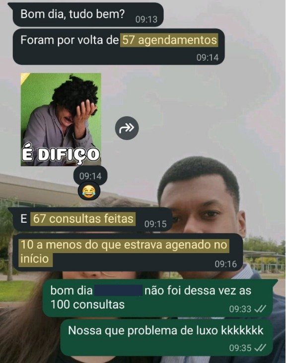 57 agendamentos e 67 consultas relatadas